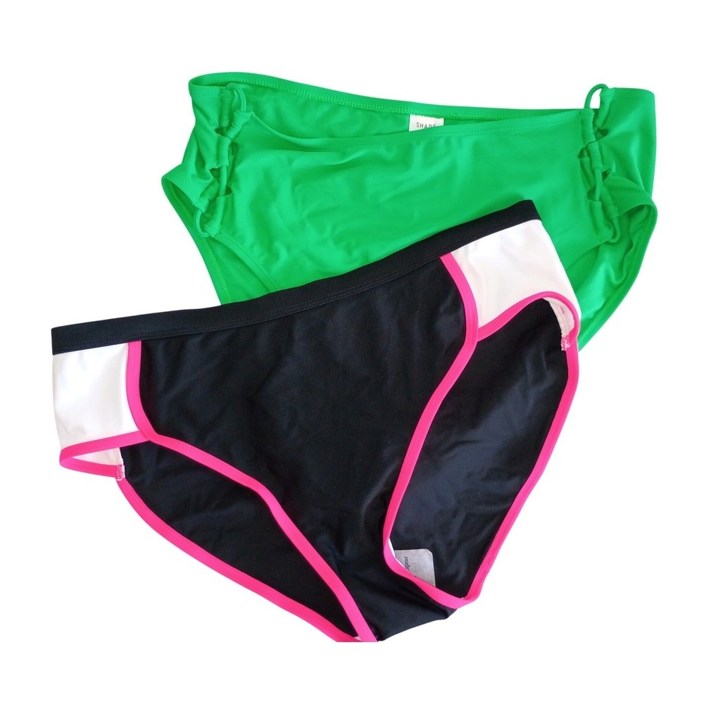Shade & Shore Athletech Swim Bikini Bottoms Bundle Green Black Pink Womens 16 XL